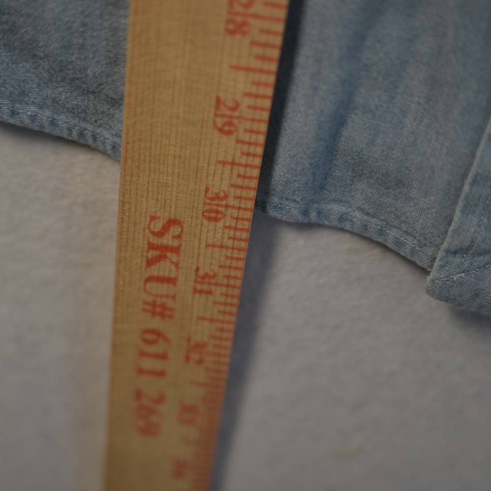 Vintage 90's Ralph Lauren Big Shirt Mens Small Blue Denim Long Sleeve Pony - Picture 7 of 7